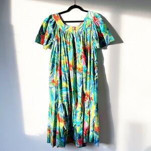 Vintage 100% Cotton MIDI Floral Overized Fit Dress